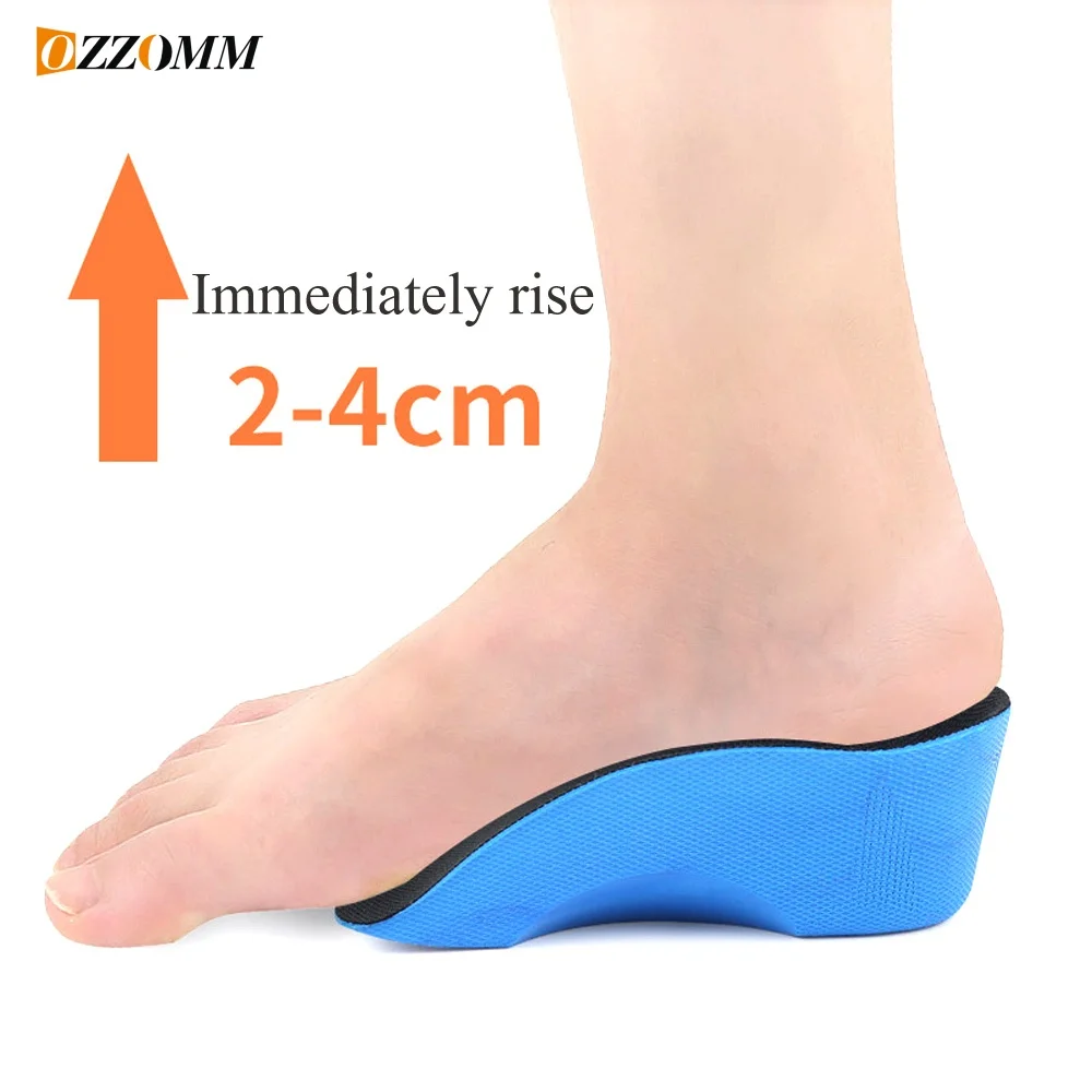 1Pair PU Height Increase Insoles Shock Absorption Heel Cushion Pads Height 2 4cm Anti slip Lift Shoes Inserts For Men & Women