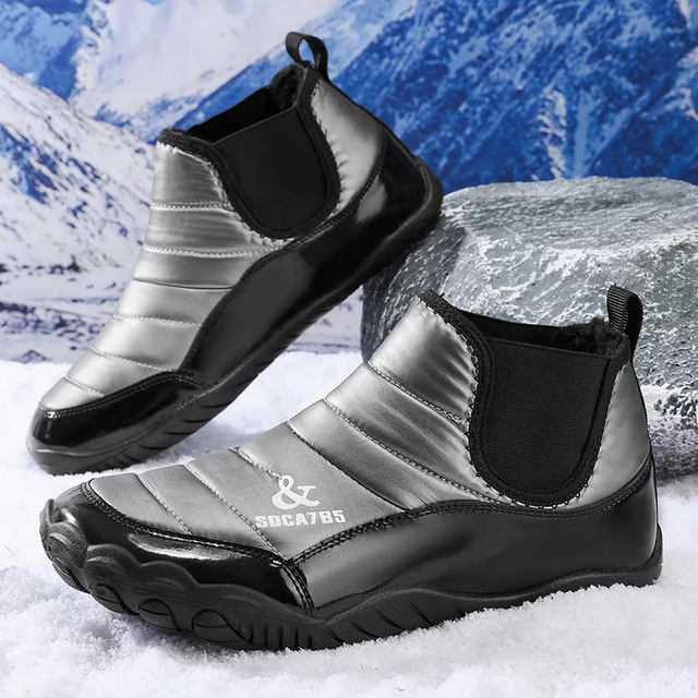 Men's Snow Sports Shoes - Outdoor Men's Sports Snow Boots, Non-Slip and Wear-Resistant Rubber Soles + Warm Fleece Lining, Suitable for Outdoor Sports in Challenging Terrain