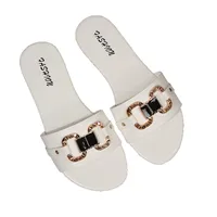 Sandales pour femmes de grande taille, tendance, confortables, plates, à bout rond, design simple et élégant, chaussures pour tous les jours 5