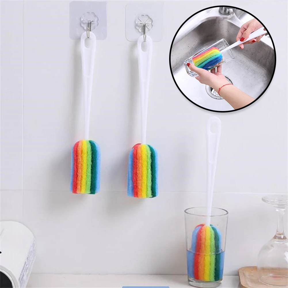 

Portable Bottle Brush Tea Cup Cleaning Tools Wine Glass Brush Washing Bottle Clean Long Handle Kitchen Dishwashing Sponge
