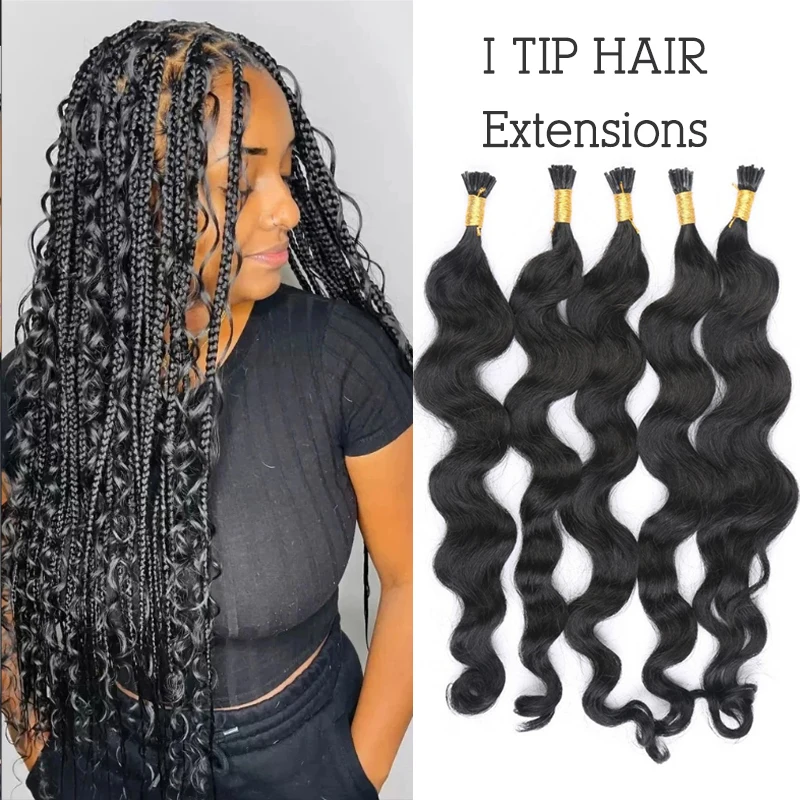 i tip Extension Deep Wave Double Drawn Indian Remy Raw Itip Extension Hair Blonde Virgin i tip hair extensions Human Hair