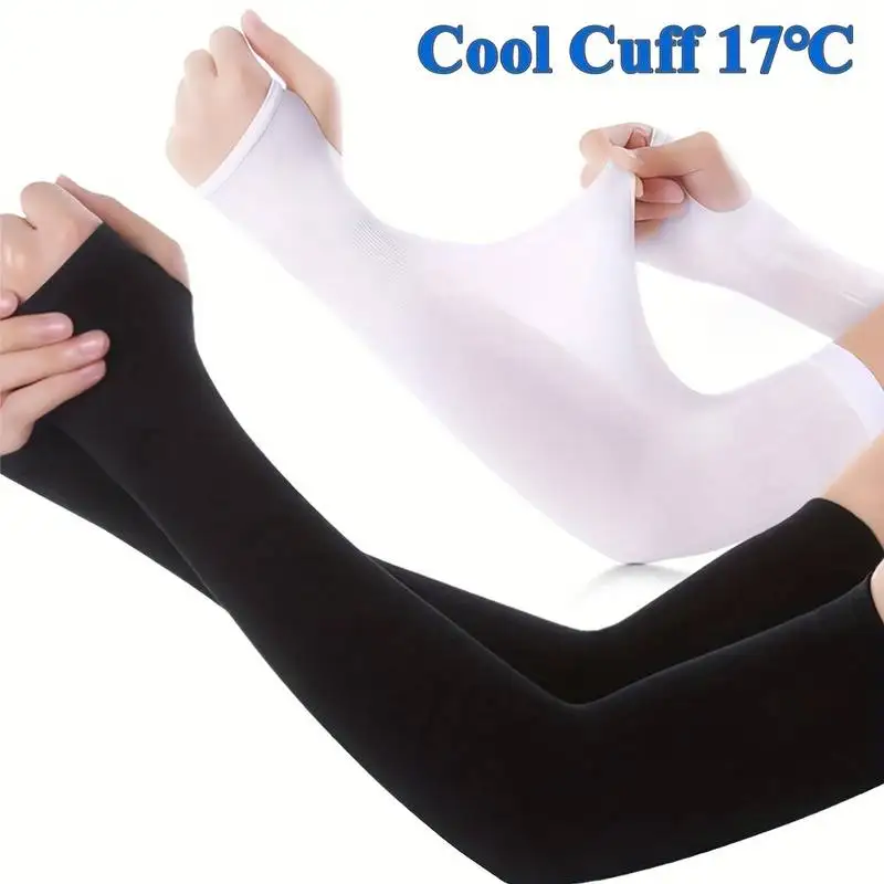 Women's Ice Silk Arm Sleeve Sports Sleeve Sun Protection Hand Cover Cooling Gloves For Running Fishing Bike