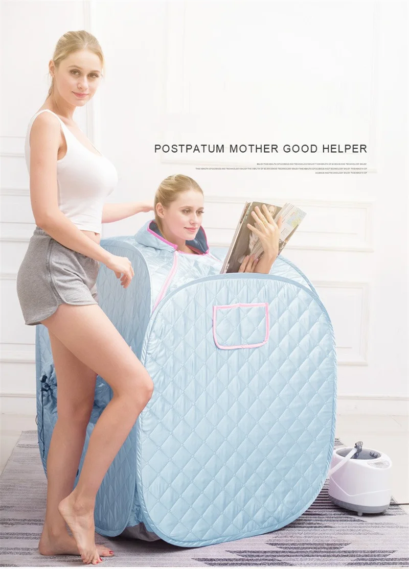 Portable Steam Sauna 2 Person Home Spa With 2.6L Steamer Remote Control for Detox 5