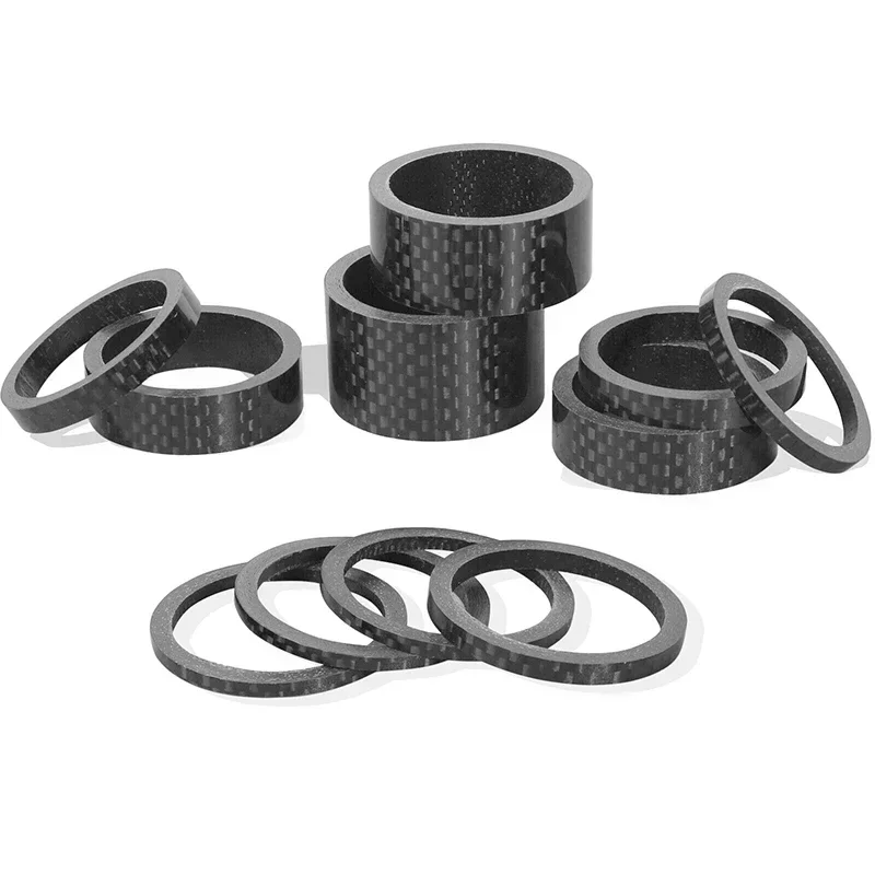 11PCS Headset Spacer Bike 1-1/8 Fork Stem Carbon Fiber Washer 20 15 10 5 3 2 Mm