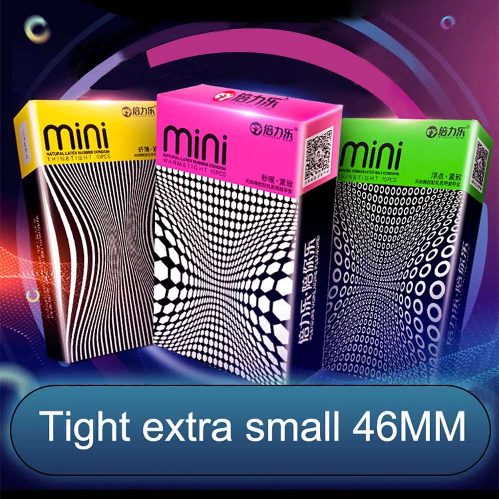 20pcs 45mm 46mm 49mm Condoms Tight Smooth Durable Latex Kondom Small Size Ultra Lubricated Penis Sleeve Sex Product For Men