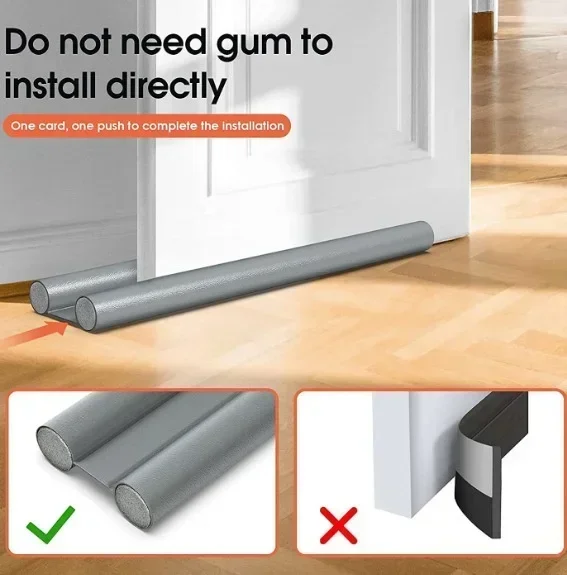 Description Picture 5 of itemDoor Bottoom Seal Strip Windproof Soundproof Door Sweep Draft Stopper Cuttable Foldable Weatherstrip Self Adhesive Acoustic Foam
