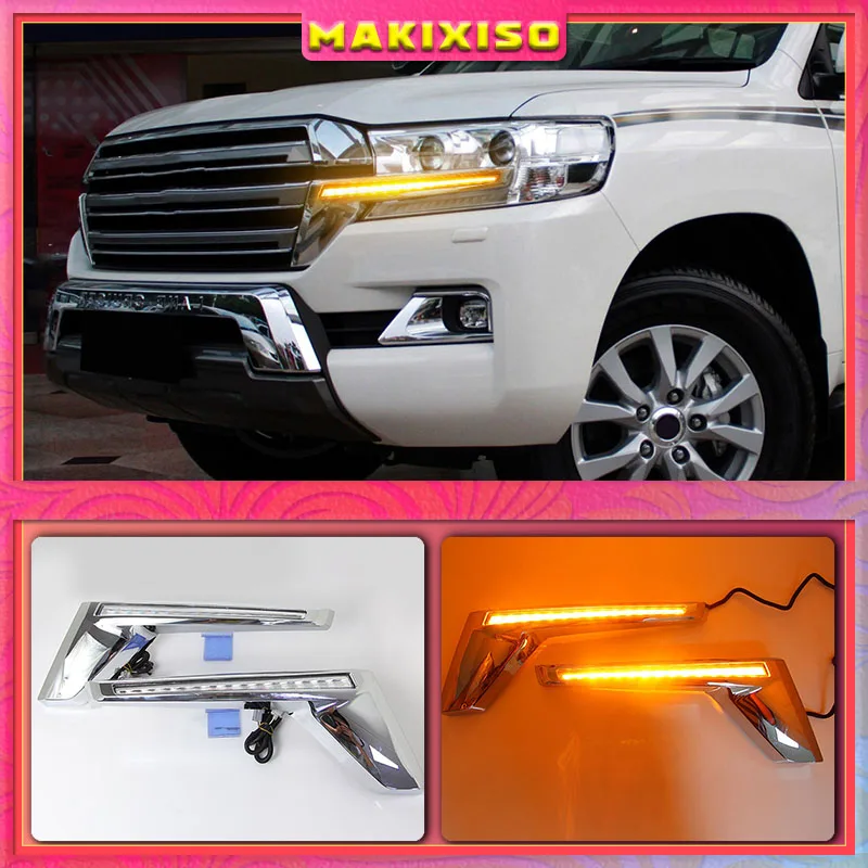 

Автомобильный светодиодный сигнальный фонарь для Land Cruiser Prado LC200 2016 2018 2019 желтый светодиодный зеркальный хромированный индикатор поворота