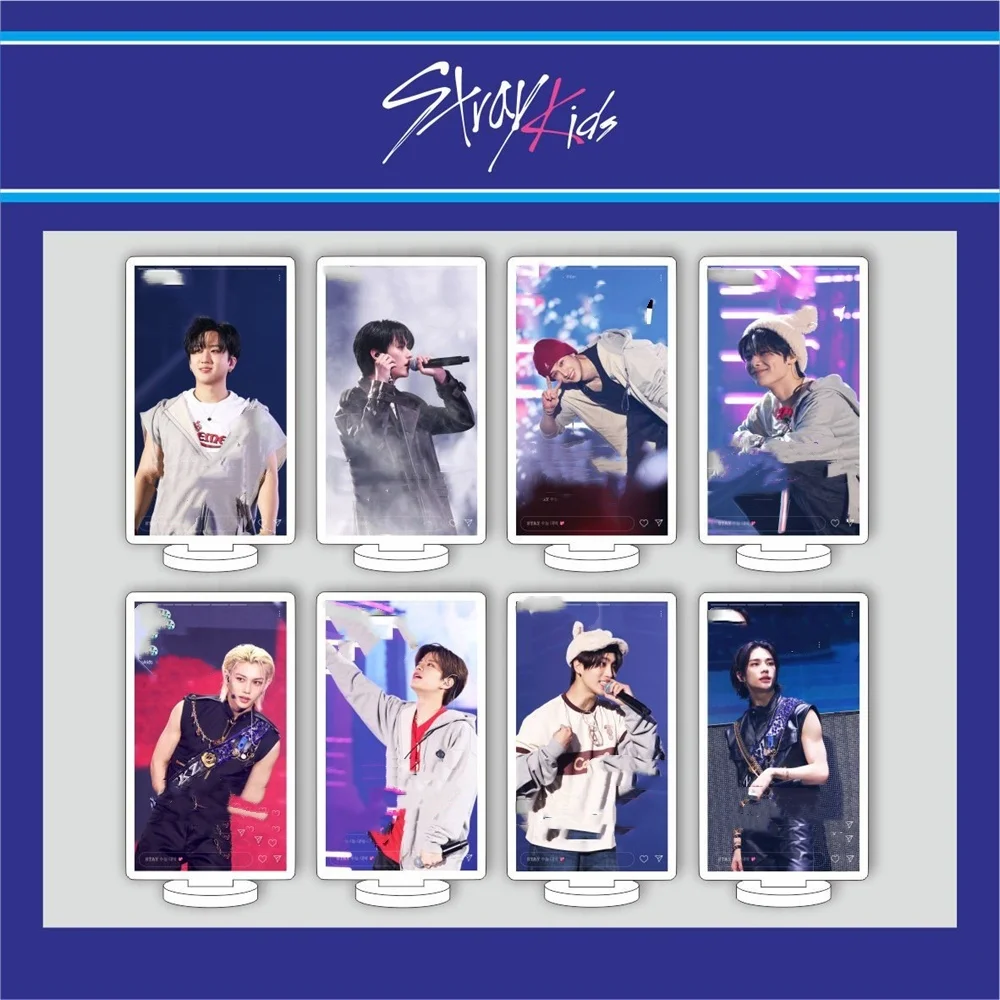 

10cm Kpop Stray Kids Acrylic Stand Figure Desktop Model Hyunjin Felix Bangchan Lee Know Gift Fans Collection