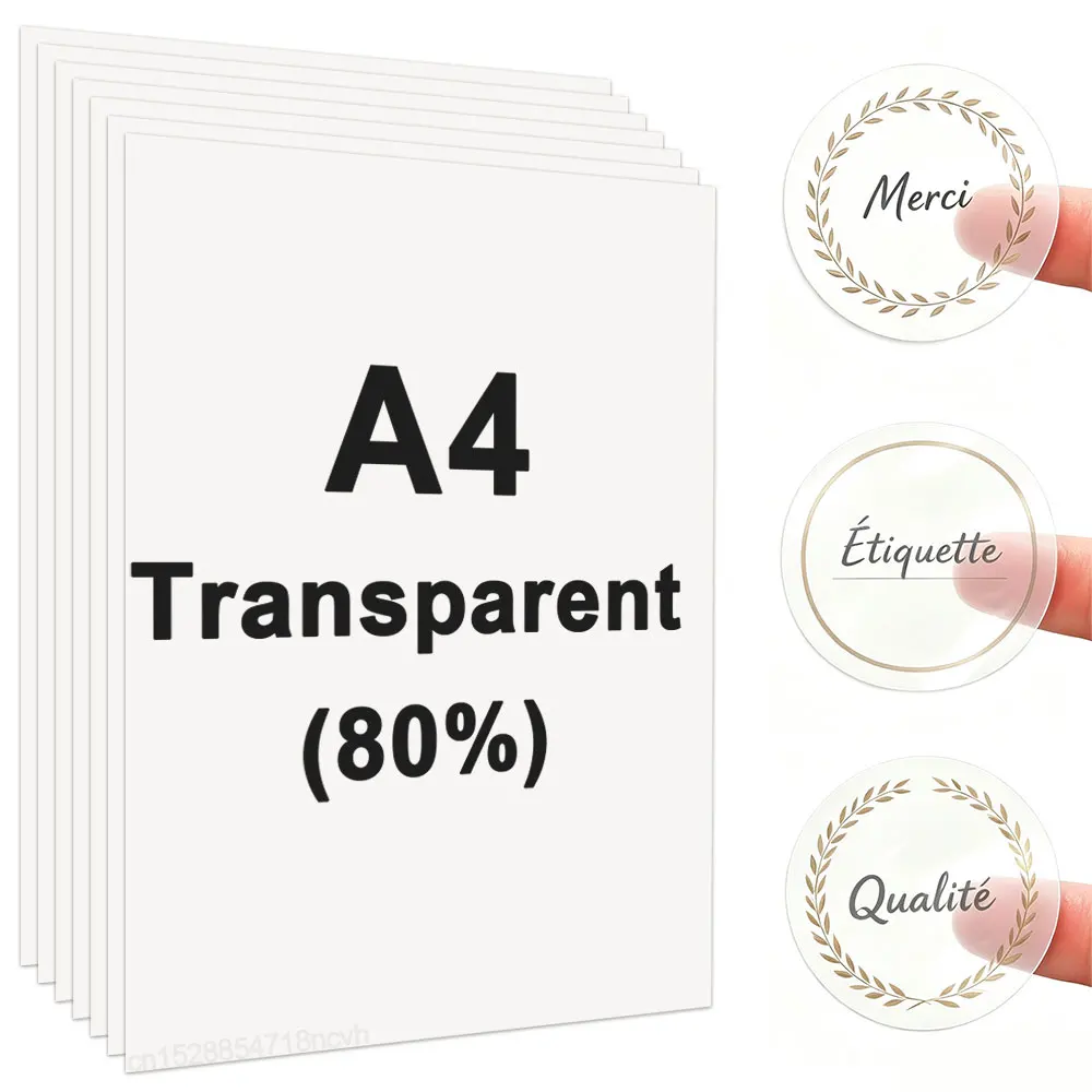 Clear Printable Vinyl Sticker Paper - A4 Inkjet DIY Self-Adhesive Sheets