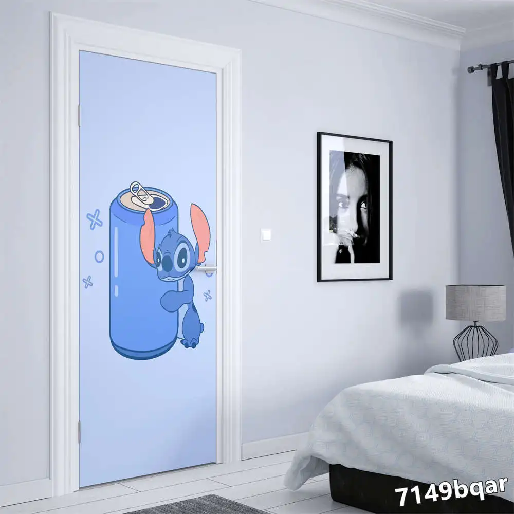 Disney Lilo & Stitch Wall Stickers Graffiti Aesthetic Door Sticker Home Decoration Nursery Kids Room