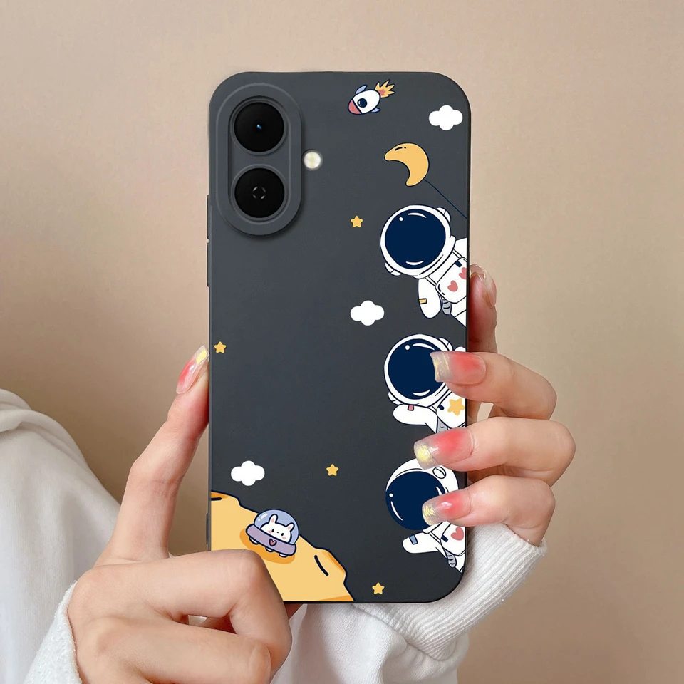 Cartoon Astronaut Cactus Anti-Fingerprint Creative Back Cover Case