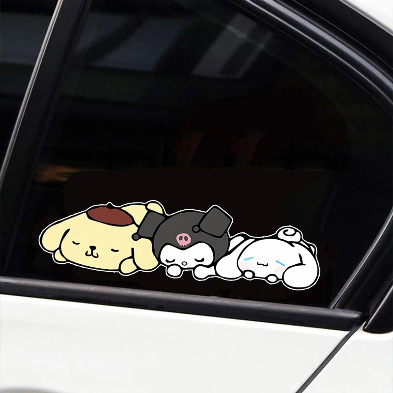 Sanrio Kawaii Stickers Cinnamoroll Kuromi Car Body Window Decoration Stickers Per Camion Automobile Moto Bike Vehicles