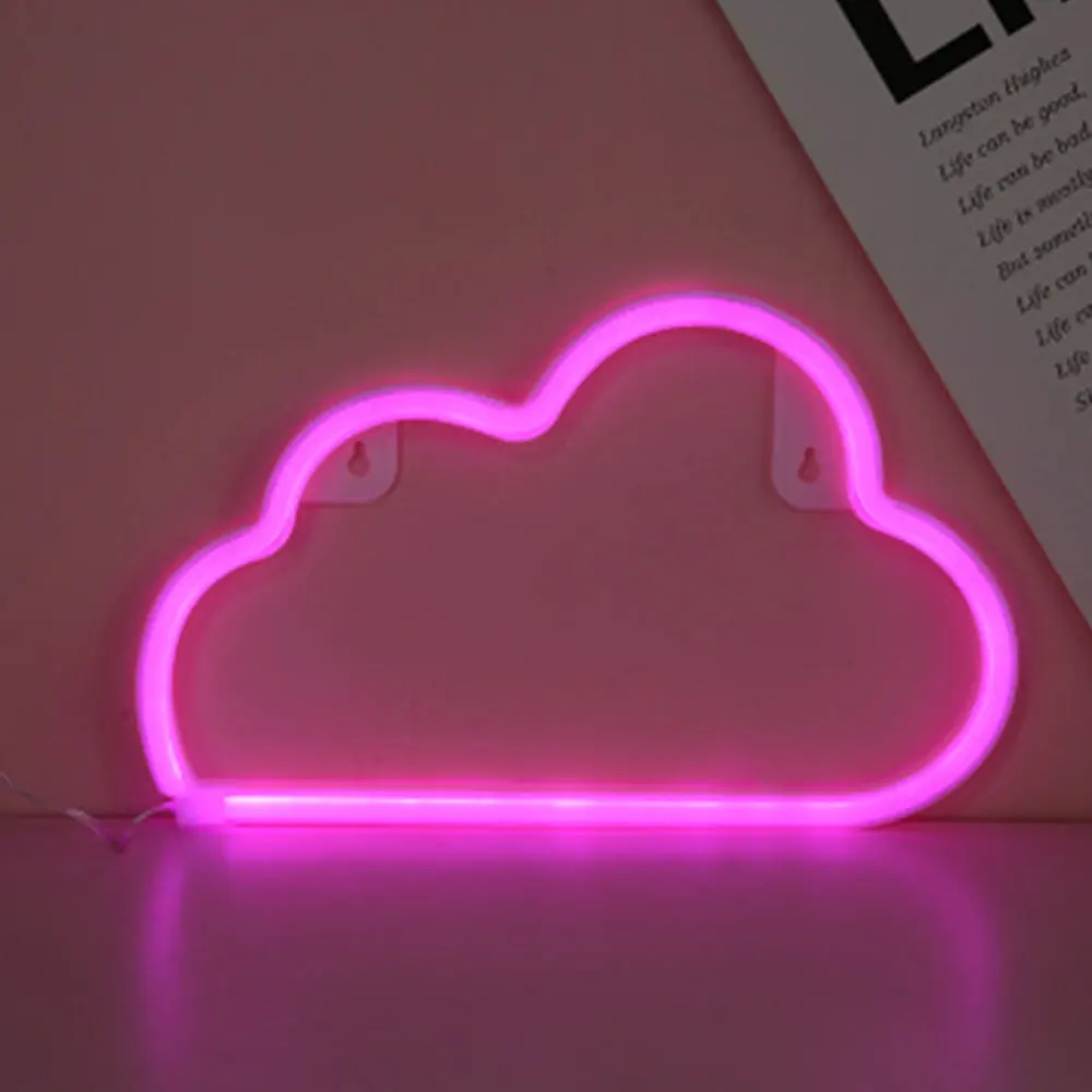 New Design Cloud LED Neon Sign 30x19cm Pink Light USB Battery Waterproof Party Room Decor Neon Lamp Night Lights Bulk Wholesale pink light led neon sign the world is yours 17x8 8in custom led neon lamps signs usb 5v lights for party club bulk wholesale