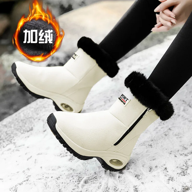 Cold Resistance -30℃ Women & Girls Hiking Shoes Fashion Air Cushion High Top Winter Outdoor Snow Boots Size 36-42
