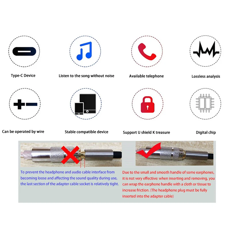 Type C to 3.5mm HiFi DAC Earphone Amplifier USB C Audio Decoder AMP Adapter CB1200AU Chip Sound Card Digital Decoder For Android