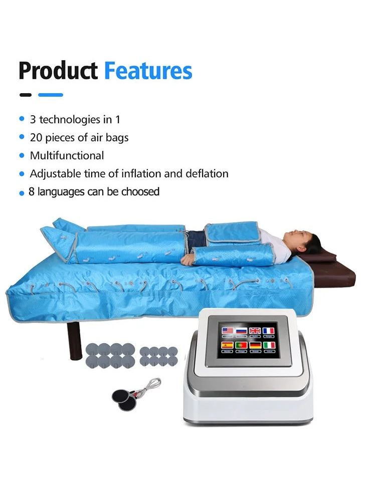 lymphatic drainage machine 3 in 1 inf heating ems air preso air massage pressotherapy slimming machine