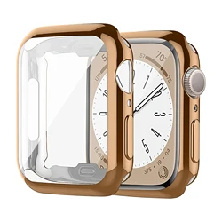 Premium Tempered Glass & Bumper Cover for 42mm series 10 (Vintage gold)