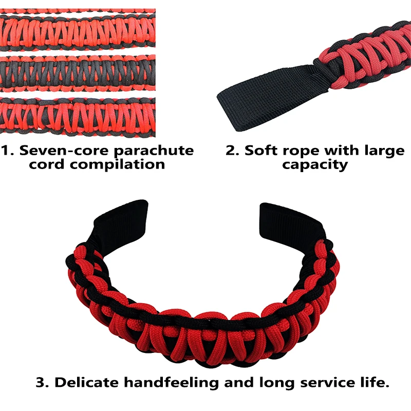 Car Rear Seat Handle Rope Seven Core Depreciation Umbrella Rope Portable Interior Handle Safety Armrest Grip Interior Supplies