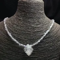 Unit One Piece Rough Natural Herkimer Crystal Healing Stone Pendant For Gift 1
