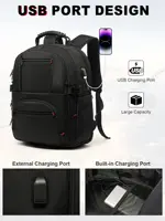 50L Extra Large Laptop Backpack with USB Charging, Travel Backpack for Men Women, Carry Backpack 17inch Black Executive Work Bag 2