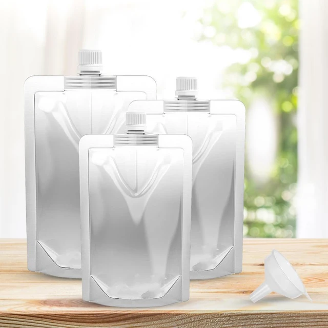 10-Pack Plastic Bottles, 8 Oz Concealable & Reusable Beverage Bags