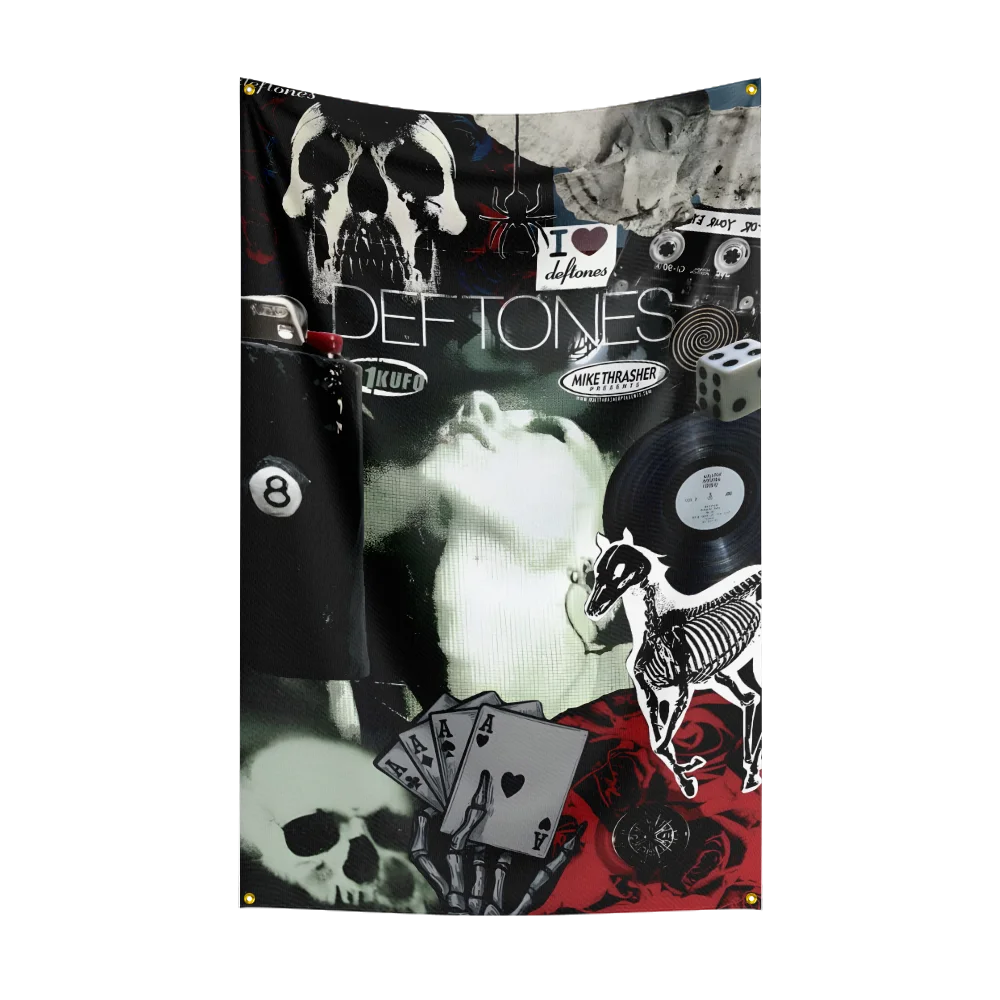 Deftones Band Polyester Banner – 3x5 Ft Digital Print Wall Art with Brass Grommets