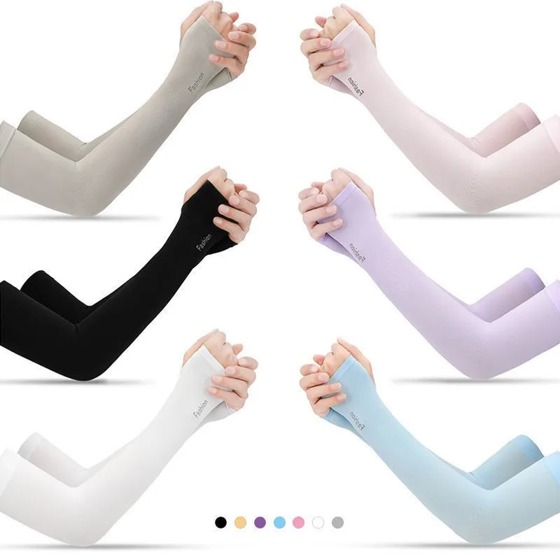 Sunscreen Outdoor UV Sun Protection Compression Arm Sleeves Women Men Sports Football Golf Cooling Sleeve Summer Ice Silk Ridin