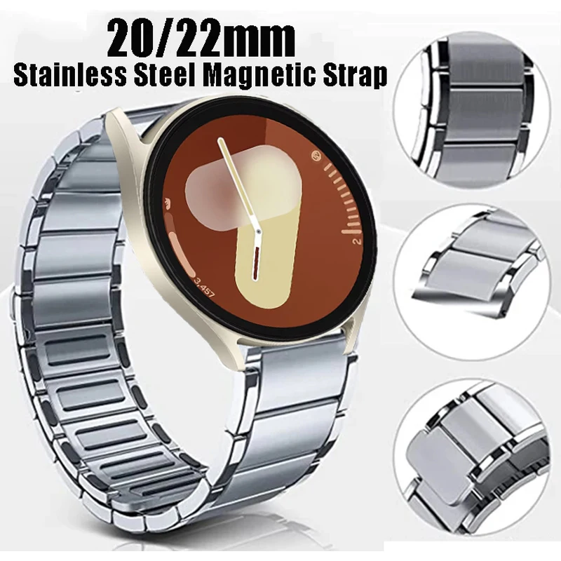 Magnetic Stainless Steel Watch Strap - Adjustable Metal Bracelet