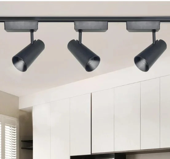 COB LED 3 라인 트랙 조명 램프 10W 20W 30W 트랙 조명기구 스포트 라이트 천장 조명 240V 저장소 전시회