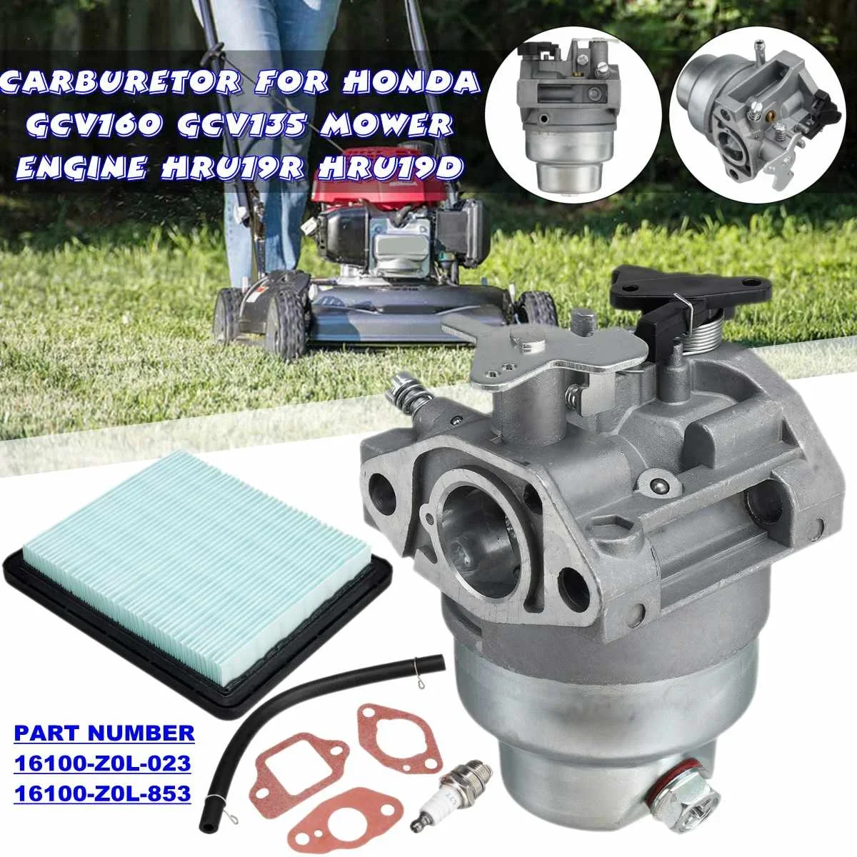 Kit Carburateur Avec Filtre à Air Pour Honda GCV135 GC160 GCV135 GCV160 Gcv190 Carburateur Avec Boitier De Filtre A Air Filtre A Carburant Bougie Dallumage Joints Et Tuyau 92321506