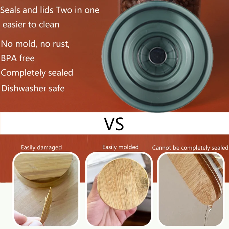 Vacuum Lid for Container Fresh Keeping Lid Reusable Vacuum Sealing Lids BPA -Free Reusable Vacuum Lid with Pump Keep Food Fresh 2
