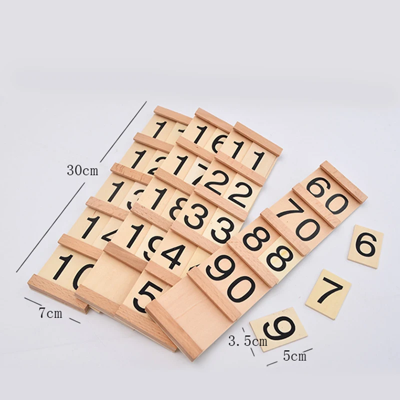 Children's Wooden Montessori Numbers 1-99 Learning Card Math Teaching Aid Preschool Children Early Education Educational Toys math toys teaching aids toys educational toys