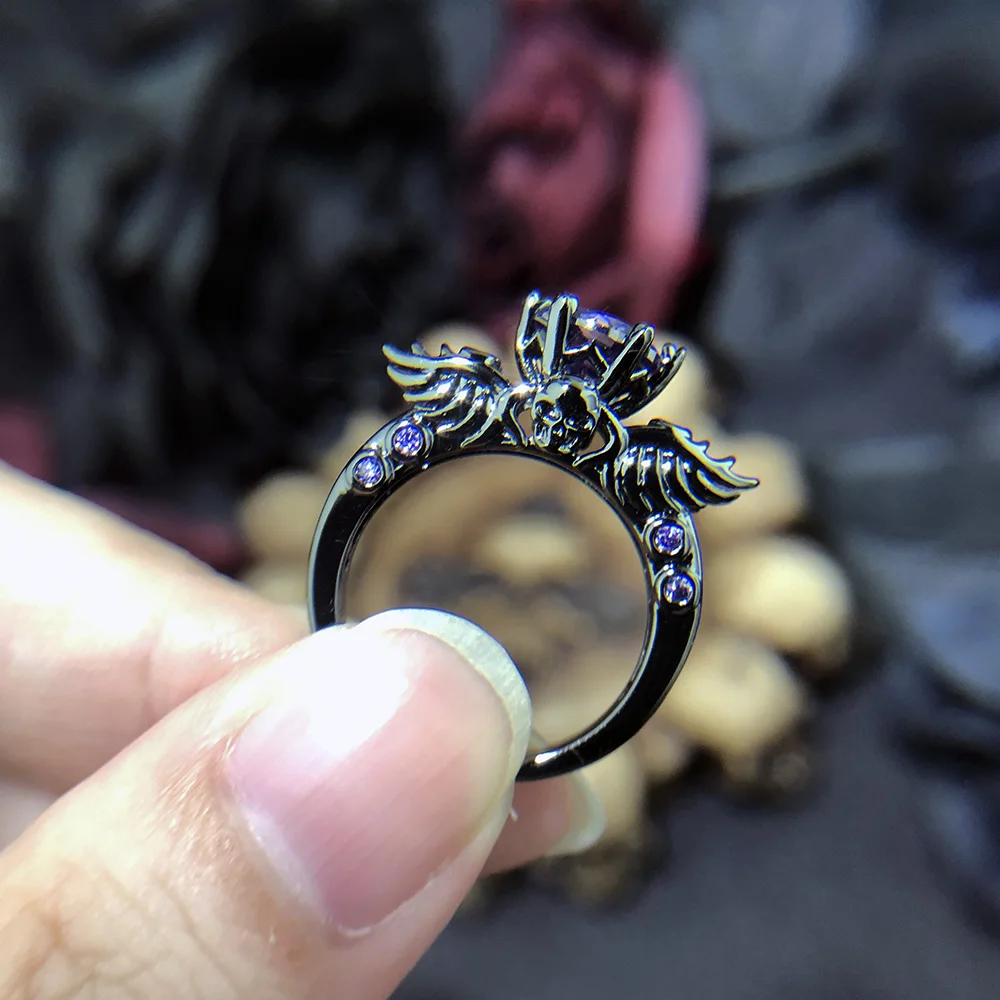 Punk Skull Retro Gothic Rings for Women Men Halloween Goth