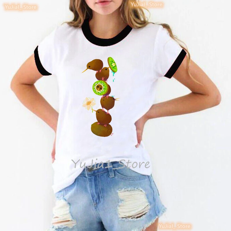 kyedae | Women's Cute Flower Leaf Bird Art Print Shirt main image 0