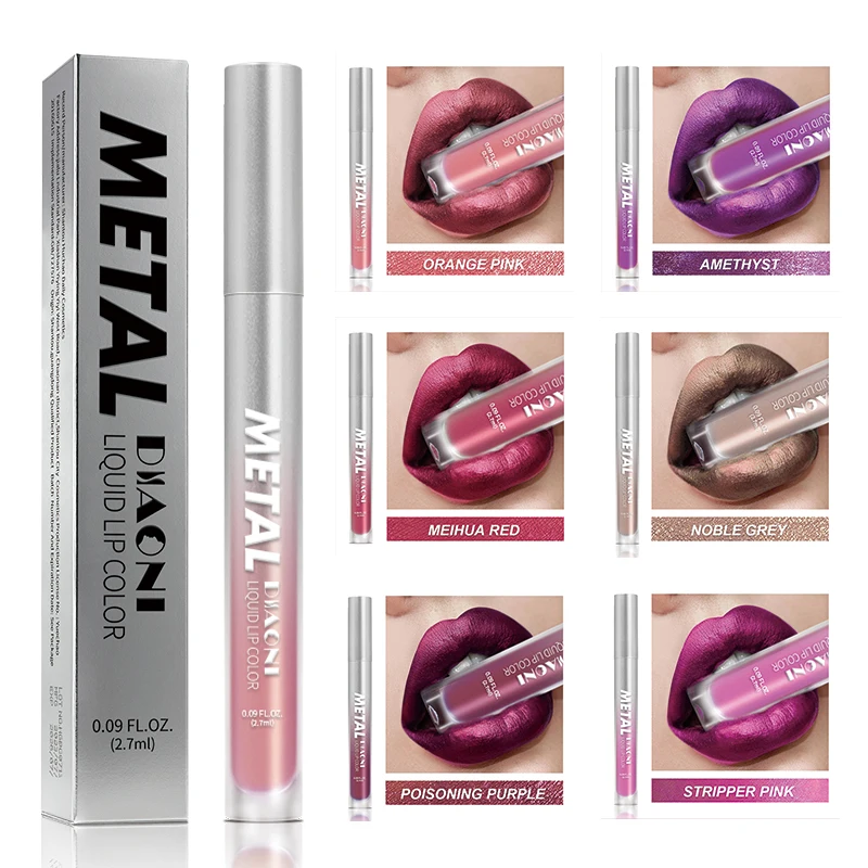 Liquid Lipstick Diamond Metallic Shine Pearlescent Glitter Gloss_voghion.com