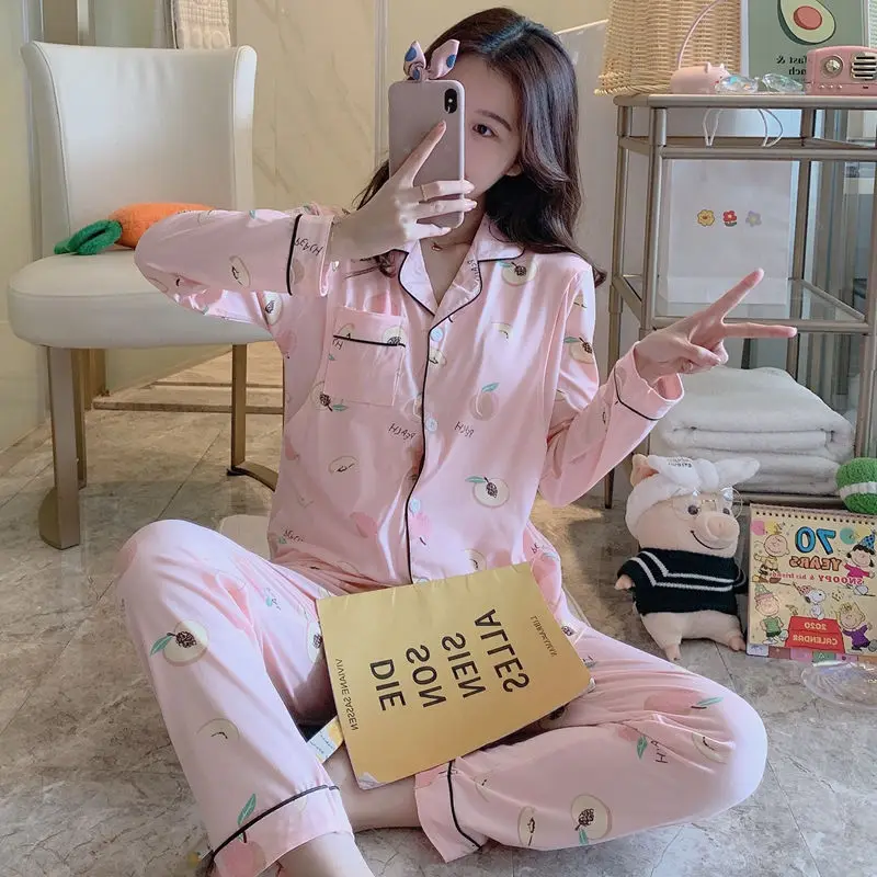 Spring And Summer 2-Piece Set Of Women's Breastfeeding Clothes Monthly Clothing Maternity Pajamas Women's Pajamas Homewea 6