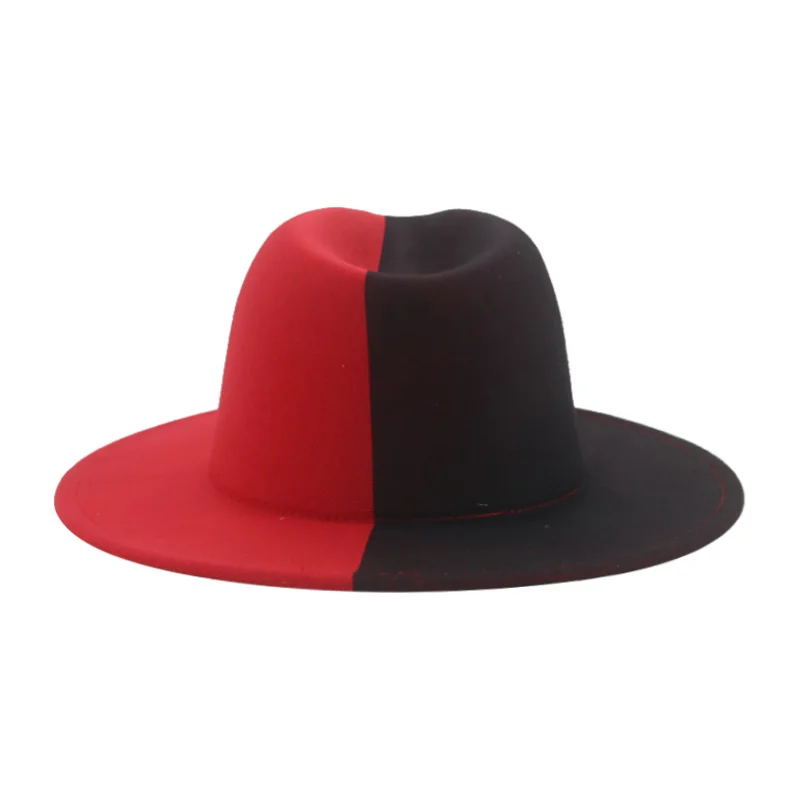Hat Fedoras Hats Winter Women Patchwork 