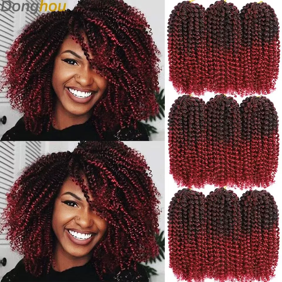 

Kinky Curly Crochet Hair 8 Inch Short Marlybob Crochet Braids Hair Marlybob Jerry Curly Pre Looped Passion Twist For Black Women