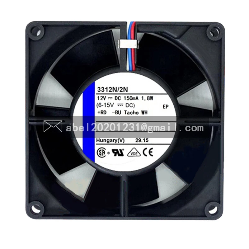 

Новый оригинальный 3312N/2N DC 12 В 3 провода Охлаждающий вентилятор 9232 92*92*32 мм