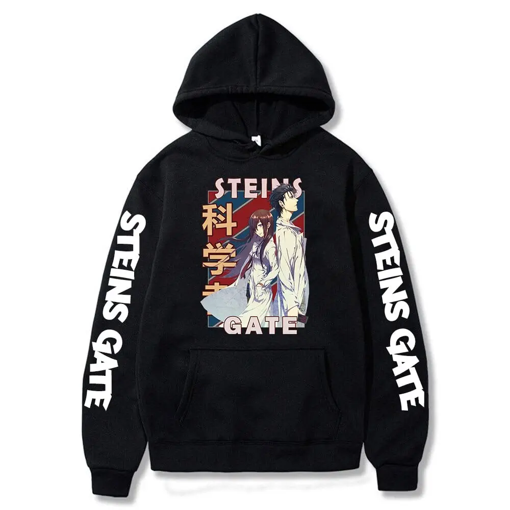 

2022 New Arrival Steins Gate Hoodie Japanese Comic Unisex Sweatshirt Women Men's Pullover Anime Clothes