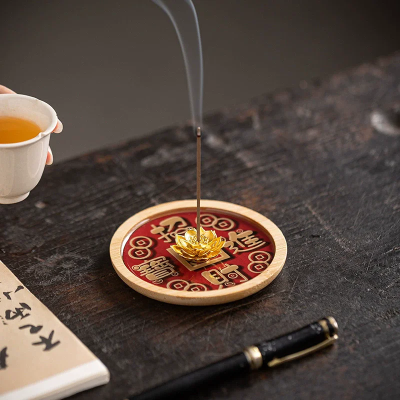 Lotus Incense Stick Holder, Ceramic Aromatic Burner Diffuser for Home Office Meditation Yoga, Chinese Style Decor Gift