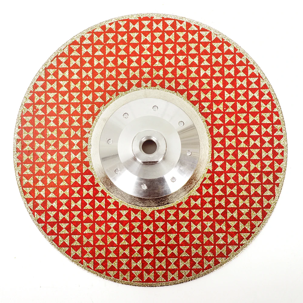 

7 Inch 180mm Red Electroplated Diamond Cutting Disc Star Grinding Disc Stone Concrete Grinding Pad Cutting Disc With M14 Flange