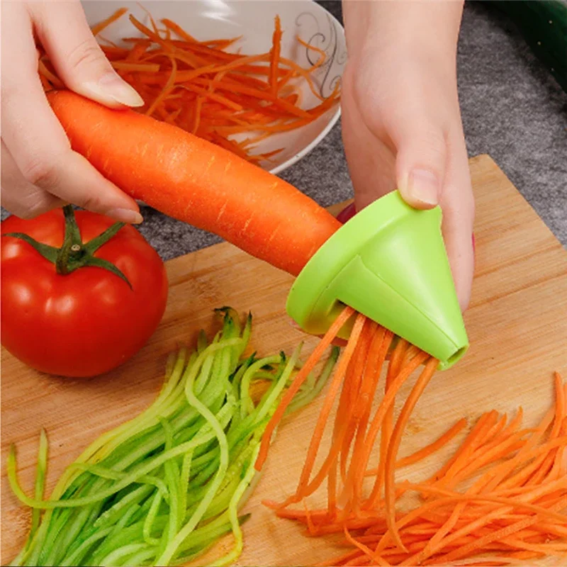 Description Picture 2 of itemMulti - function Vegetable Fruit Rotating Shredder Grater Manual Potato Carrot Radish Spiral Shredder Peeler Kitchen Tools