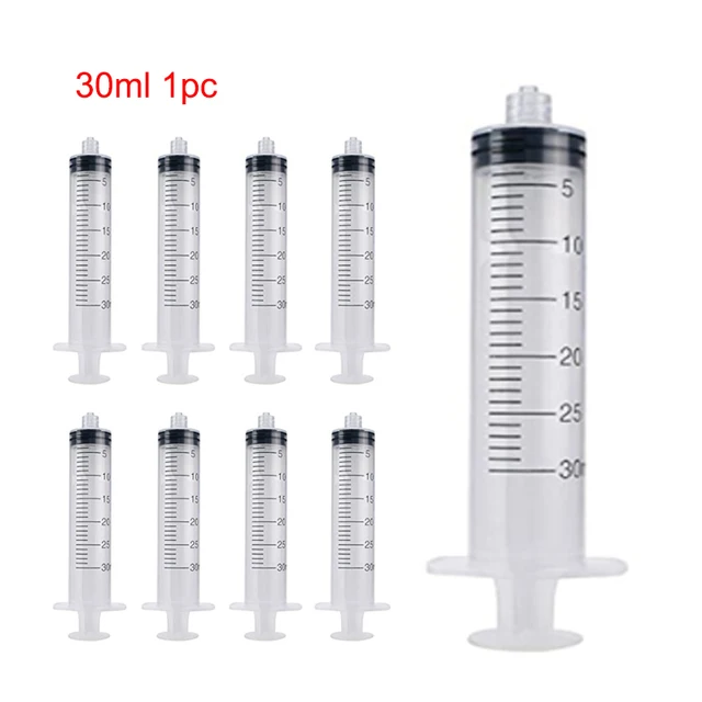 1/5/10pcs Plastic Luer Lock Syringes Hydroponic Measure Perfume Rinse Disposable Sampler Injector For Feed Small Cat Dog Tree Normal 30ml 1pcs