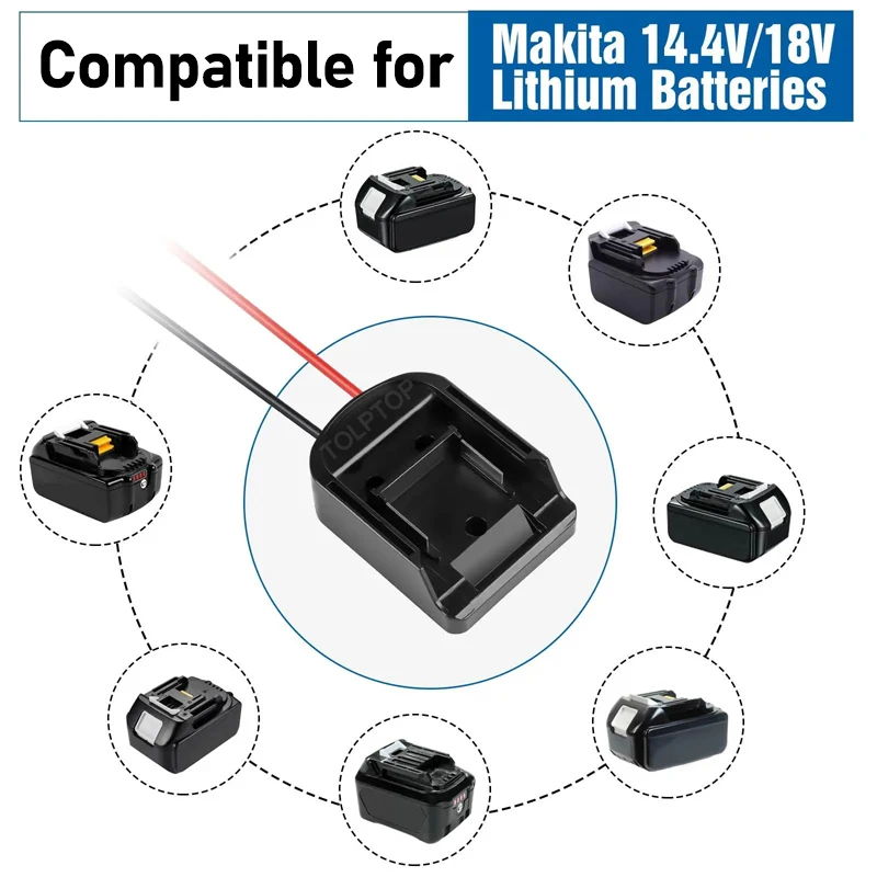 마키타용 DIY 파워 휠 어댑터, 리튬 이온 배터리, 전원 커넥터 도크 거치대, 14 Awg 와이어, 10.8V, 14.4V, 18V, 40V