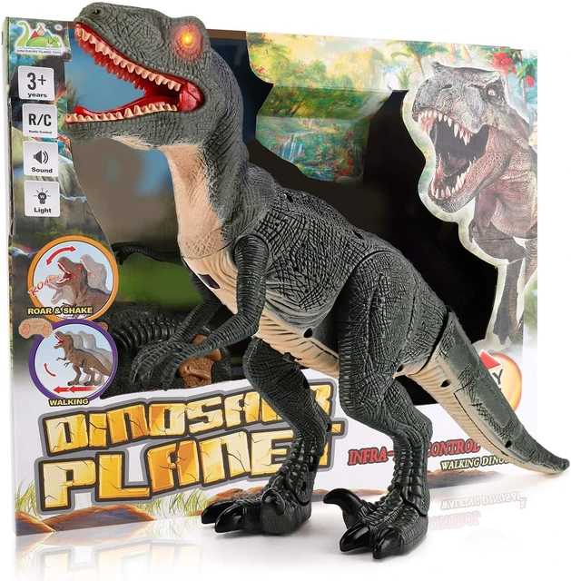 Remote Control R C Walking Dinosaur Toy With Shaking Head Light Up Eyes Sounds Velociraptor Gift For Kids Amazon Platform Ban
