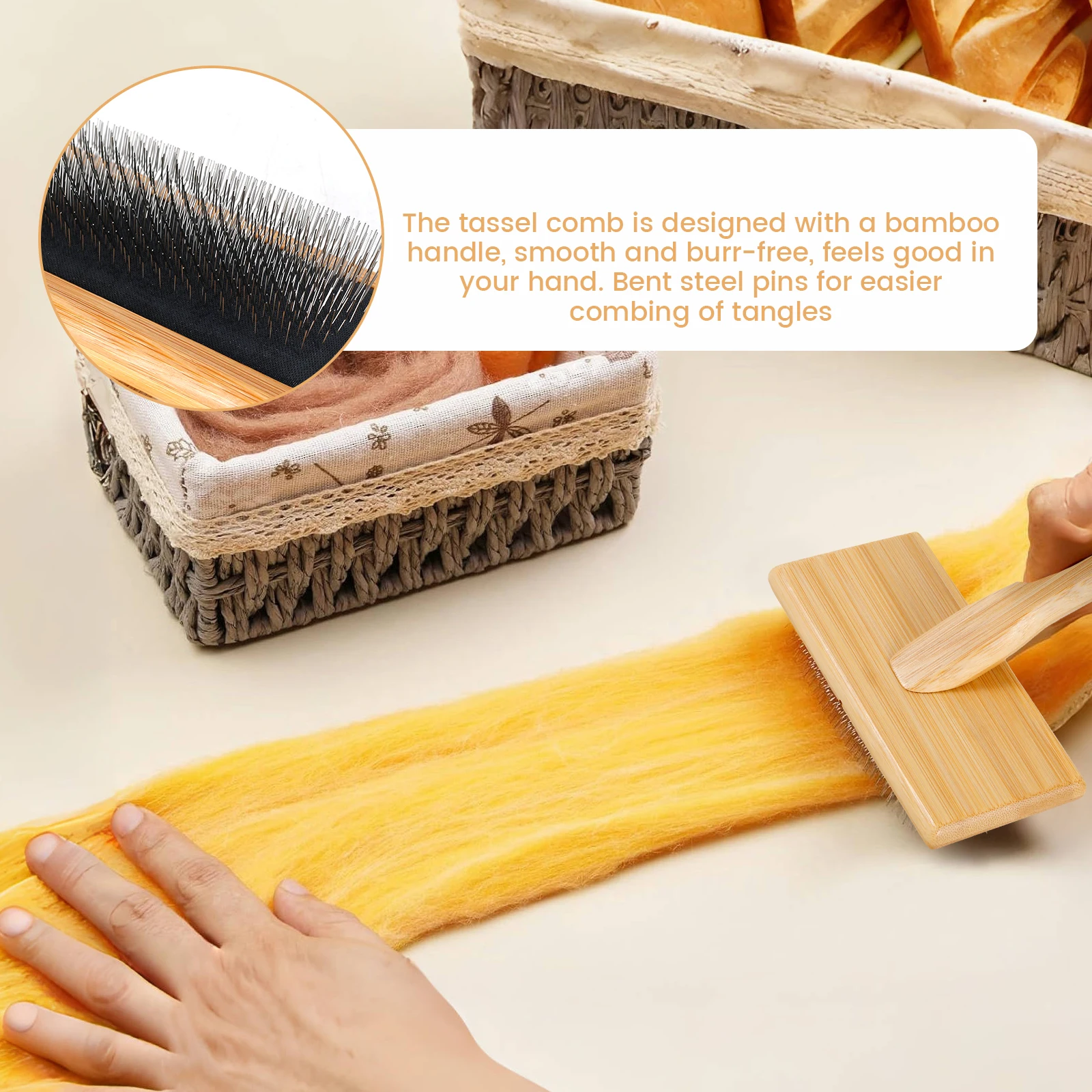 Handmade Wool Carding Comb Professional Needle Felting Brush Multi-Function Needle Felting Tools for Wool Coat Carpet Pet Hair