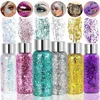 9 Pack Face Glitter Gel Mermaid Sequin Chunky Glitter Bar Makeup Lip Hair Eyeshadow Body Glitter Glue For Party Festival Makeup 2