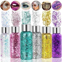 9 Pack Face Glitter Gel Mermaid Sequin Chunky Glitter Bar Makeup Lip Hair Eyeshadow Body Glitter Glue For Party Festival Makeup 2