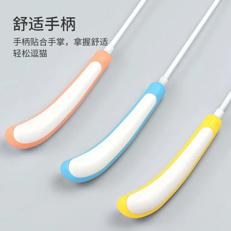 Interactive Cat Feather Toy Feather Teaser Stick Wand Pet Retractable Feather Bell Refill Replacement Catcher Product for Kitten